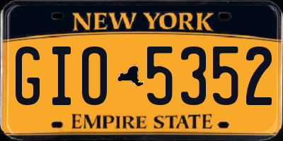 NY license plate GIO5352