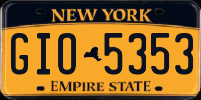 NY license plate GIO5353