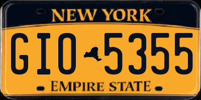 NY license plate GIO5355