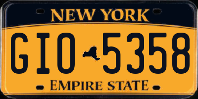 NY license plate GIO5358