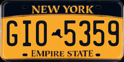 NY license plate GIO5359