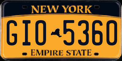 NY license plate GIO5360