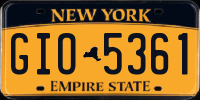 NY license plate GIO5361