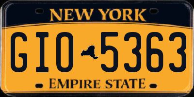 NY license plate GIO5363