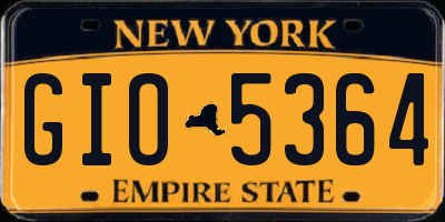 NY license plate GIO5364