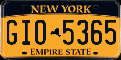 NY license plate GIO5365