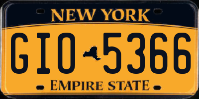 NY license plate GIO5366