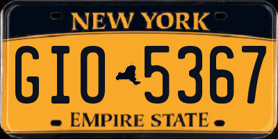 NY license plate GIO5367