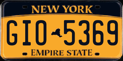 NY license plate GIO5369