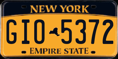 NY license plate GIO5372