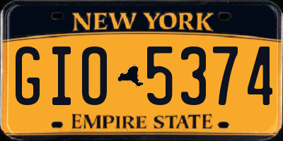 NY license plate GIO5374