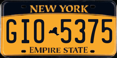 NY license plate GIO5375