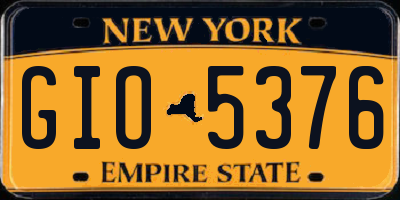 NY license plate GIO5376