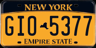 NY license plate GIO5377