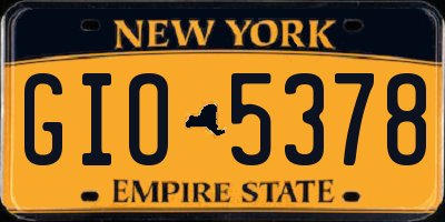 NY license plate GIO5378