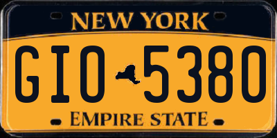 NY license plate GIO5380