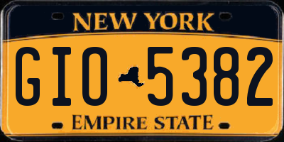 NY license plate GIO5382