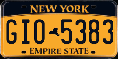 NY license plate GIO5383