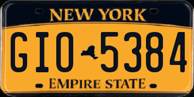 NY license plate GIO5384