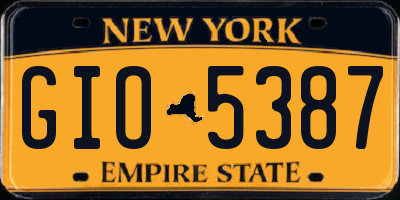 NY license plate GIO5387