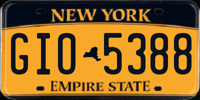 NY license plate GIO5388