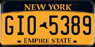 NY license plate GIO5389