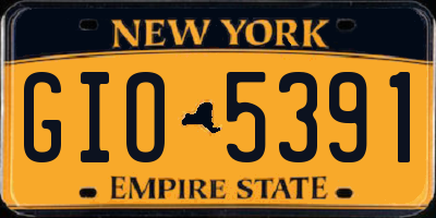 NY license plate GIO5391