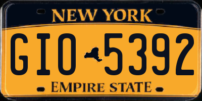 NY license plate GIO5392