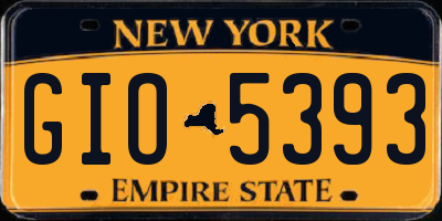 NY license plate GIO5393