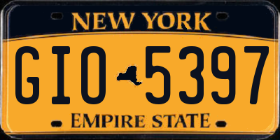 NY license plate GIO5397