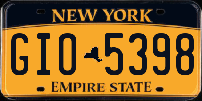 NY license plate GIO5398