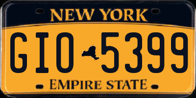 NY license plate GIO5399