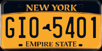 NY license plate GIO5401