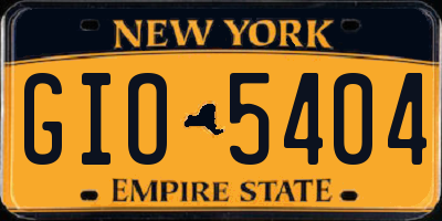 NY license plate GIO5404