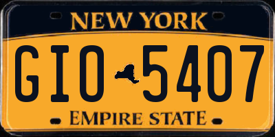 NY license plate GIO5407