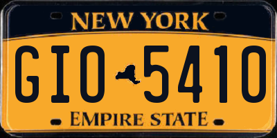 NY license plate GIO5410