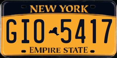 NY license plate GIO5417