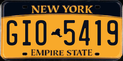 NY license plate GIO5419