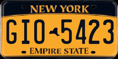 NY license plate GIO5423