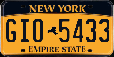 NY license plate GIO5433