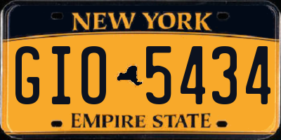 NY license plate GIO5434