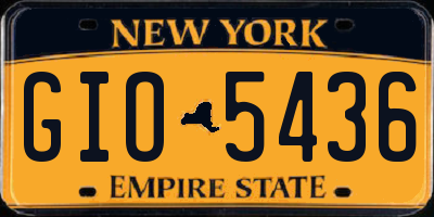 NY license plate GIO5436