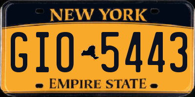 NY license plate GIO5443