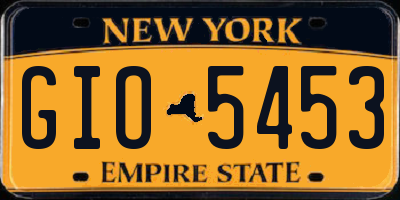 NY license plate GIO5453