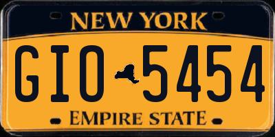 NY license plate GIO5454