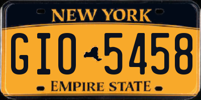 NY license plate GIO5458