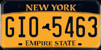 NY license plate GIO5463