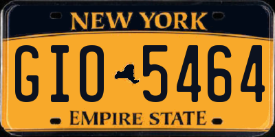 NY license plate GIO5464
