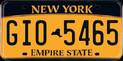 NY license plate GIO5465