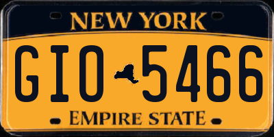 NY license plate GIO5466